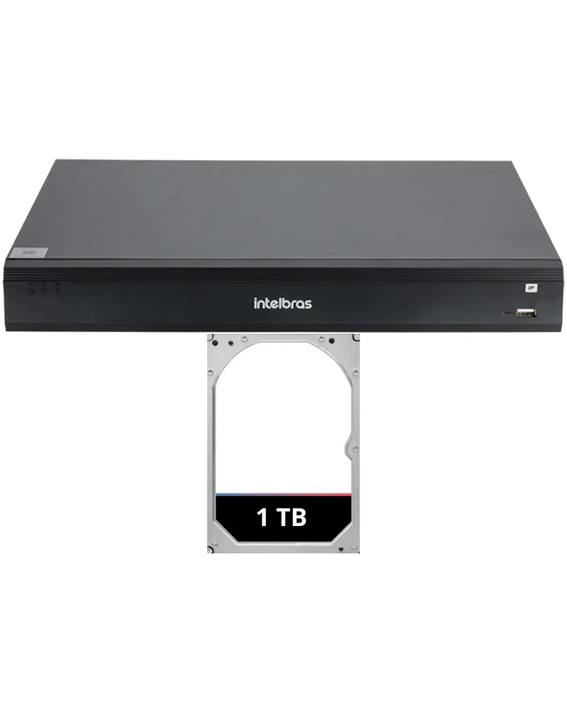Gravador De Vídeo Nvd 1516-p Intelbras 16 Canais Poe Hd 1TB Purple