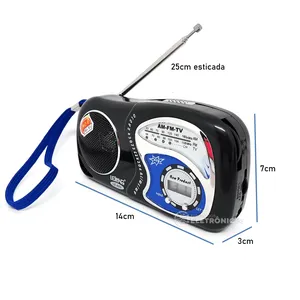 Rádio De Pilha Kapbom, Am/fim, Portátil De Bolso, Pilha Aa, Relógio.