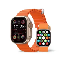 Relógio Inteligente Smart Watch K9 Ultra 2 C/ Duas Multiiras Cor Verde E Laranja Bisel Gold