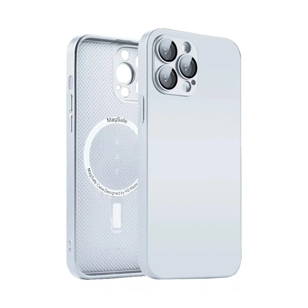 Capa Capinha Case Super Premium Vidro Glass Proteção De Câmera Compatível Iphone 14 Pro - Branco