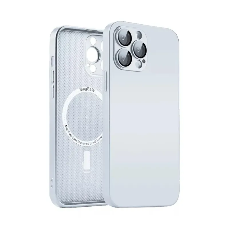 Capa Capinha Case Super Premium Vidro Glass Proteção De Câmera Compatível Iphone 15 - Branco