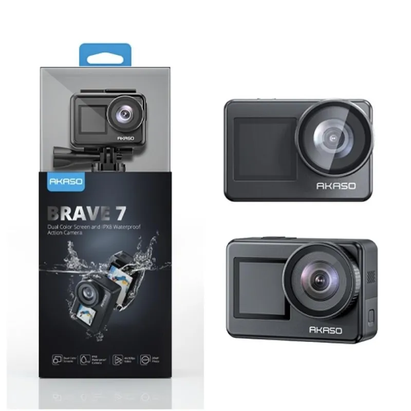 Câmera De Ação Akaso Brave 7 Wi-fi À Prova D'água 4k/20mp