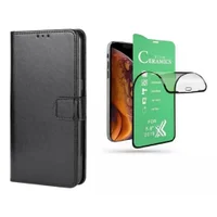 Capinha Capa Carteira Flip + Película Ceramica 9d Para Moto G35 5g