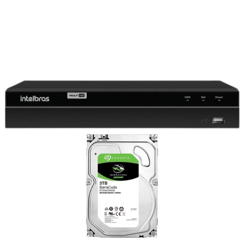 Dvr Stand Alone Intelbras, 8 Canais, Full Mhdx 1208, C/hd 3tb