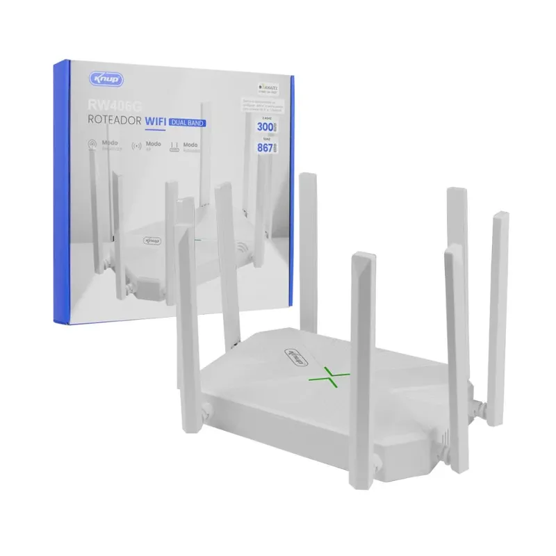 Roteador Wireless Dual Band 2.4ghz/5ghz, 4 Portas Ethernet 1200mbps, Fácil Instalação