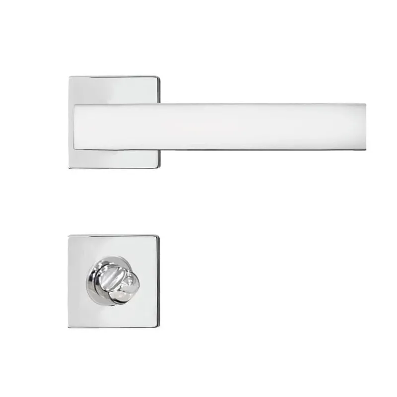 Fechadura Banheiro Aço Inox Mi610 St2 R245 55mm Roseta Escovada Linea Inoxvita Papaiz