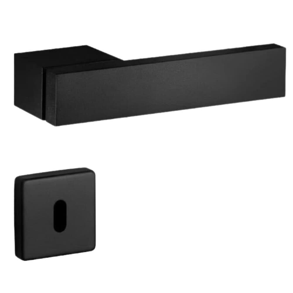 Fechadura Conceito Duda Banheiro 55mm Preto Texturizado Lockwell