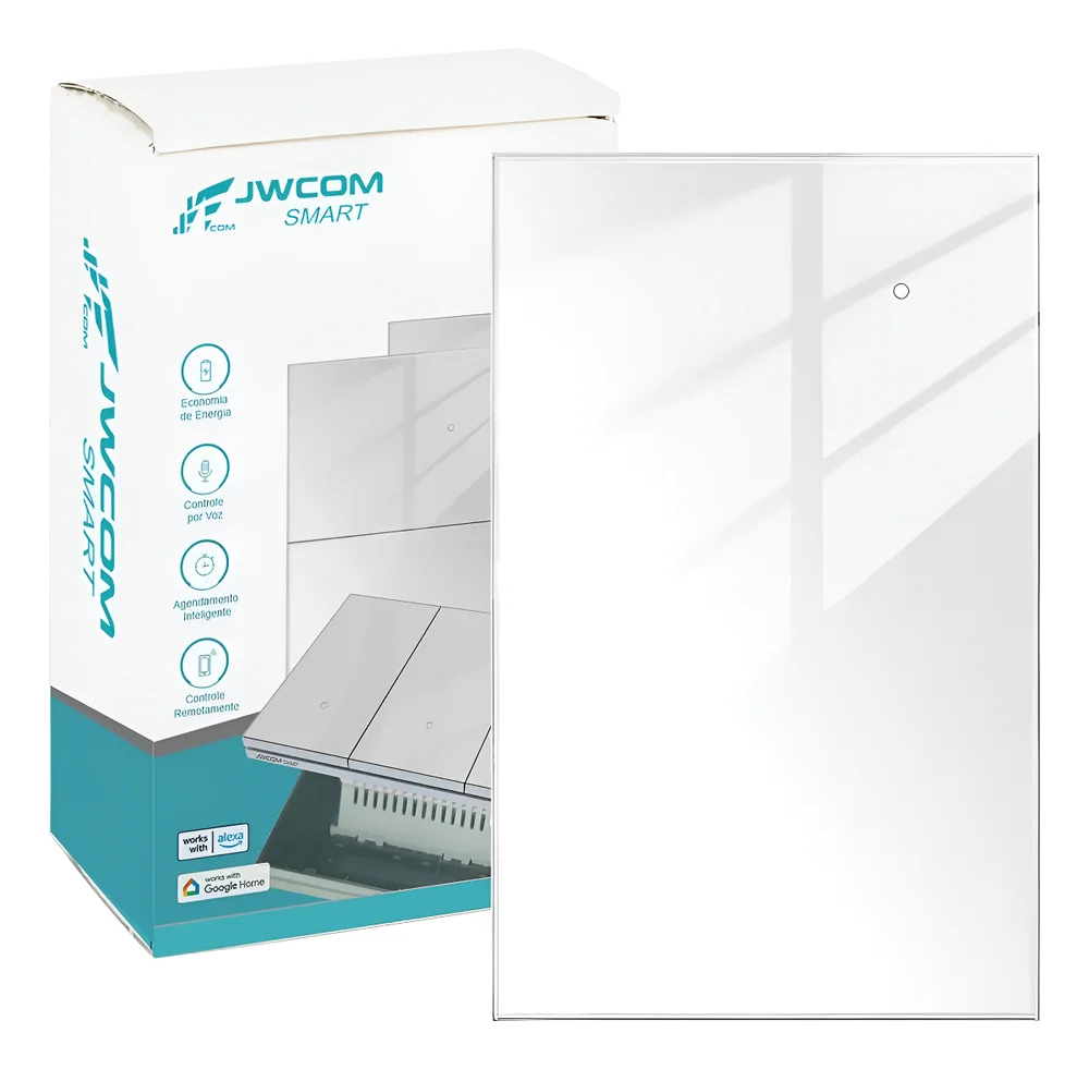 Interruptor Inteligente Tecla Física Vidro 3 Botões Zigbee Branco Jwcom Sa-zb217c-br