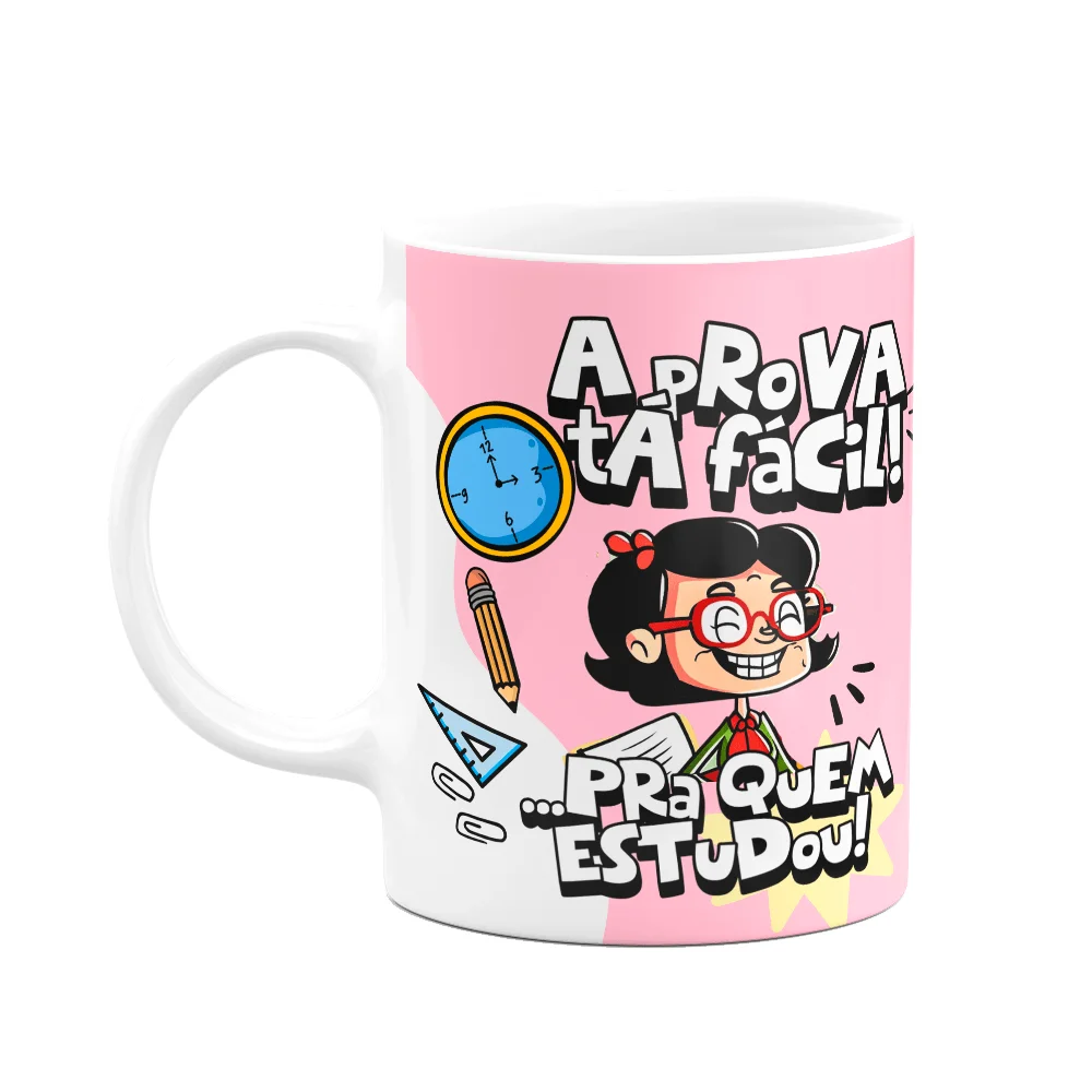 Caneca Professores - A Prova Tava Fácil - Classroom Bg-pink