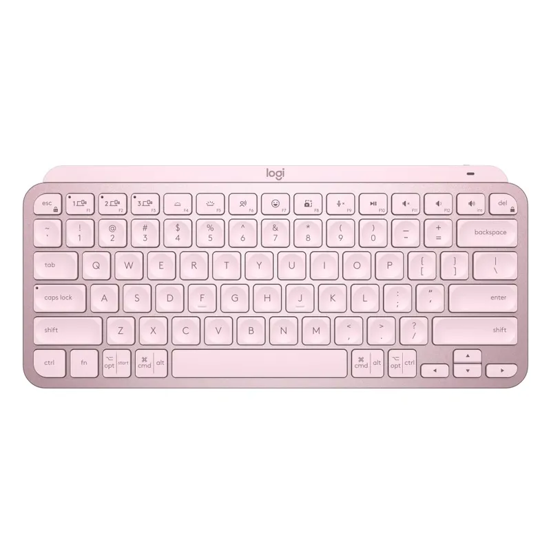 Teclado Sem Fio Logitech MX Keys Mini, Iluminação Smart, Bluetooth, USB, Easy-Switch, Recarregável, Rosa - 920-010507