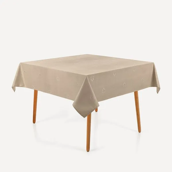 Toalha de Mesa Quadrada Karsten 8 Lugares Celebra Desirée Taupe