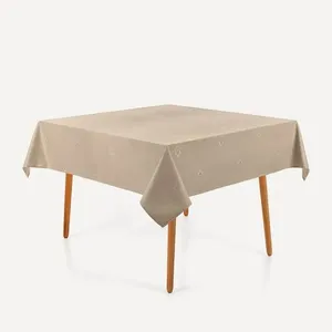 Toalha de Mesa Quadrada Karsten 8 Lugares Celebra Desirée Taupe