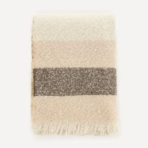 Manta de Tricot de Lã Escovada Lira Café Creme
