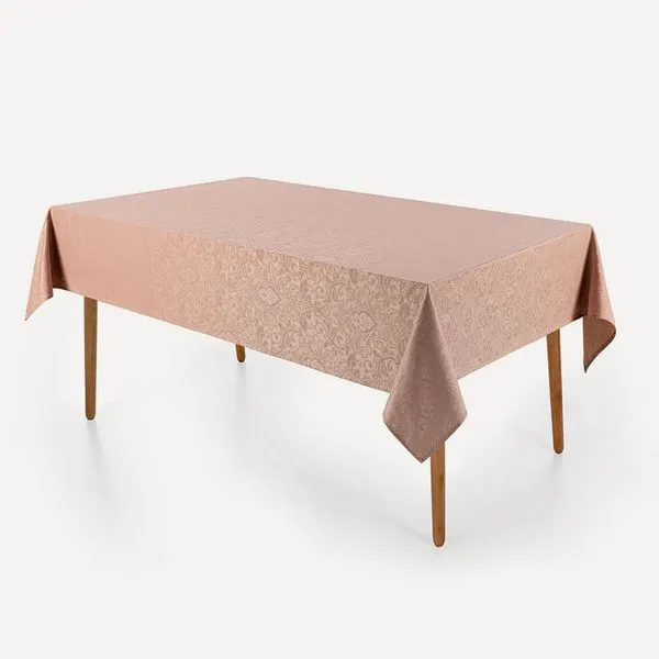 Toalha de Mesa Retangular 6 Lugares Jacquard Blanka Rosé