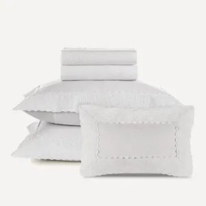 Jogo de Cama Queen com Capa de Almofada 200 Fios 100% Algodão Antônia Branco