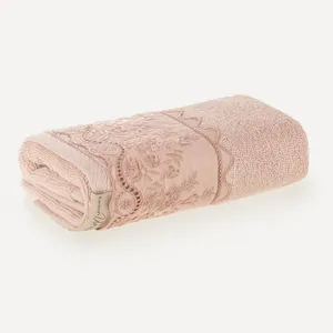 Toalha de Lavabo/Visita Fio Penteado 100% Algodão Antônia Aura/Rosé