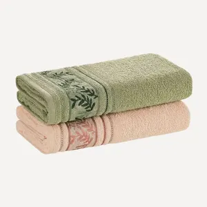 Kit 2 Toalhas de Rosto Anis Salmão/Hortelã