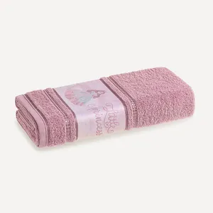 Toalha de Banho Infantil Fio Cardado Princesinha Lavanda