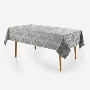 Toalha de Mesa Retangular 8 Lugares Grazia Cinza