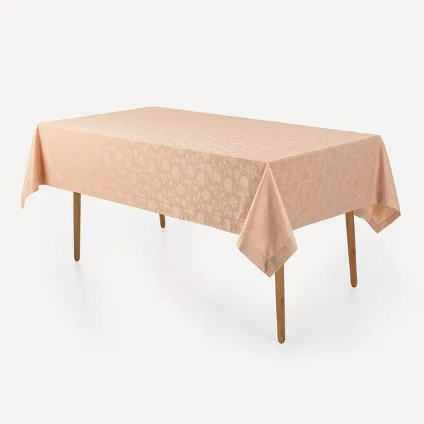Toalha de Mesa Retangular 12 Lugares Easy Wash Victória Rosé