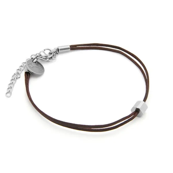 Pulseira Matiz Prisma Marrom e Aço Marrom Ajustável