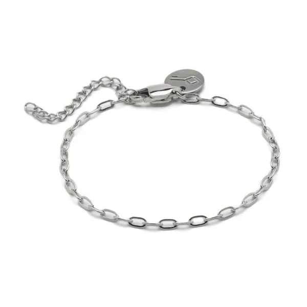 Pulseira Fosse de Aço Prata Ajustável