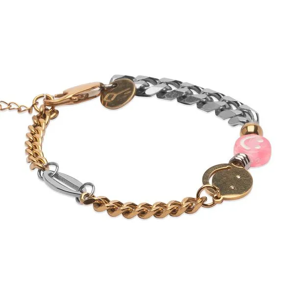 Pulseira 12:12 de Aço Dourado Dourado Ajustável