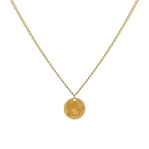 Colar Faith de Aço Dourado Dourado Único