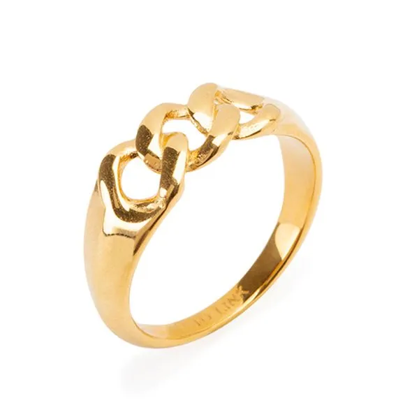 Anel Gregori de Aço Dourado Dourado 27