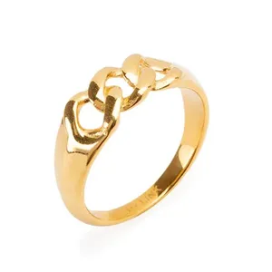 Anel Gregori de Aço Dourado Dourado 27