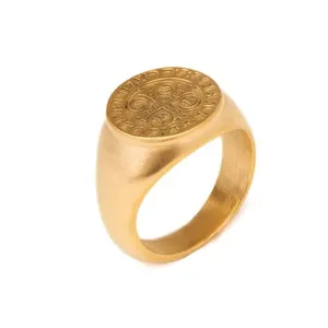 Anel Bento de Aço Dourado Dourado 24