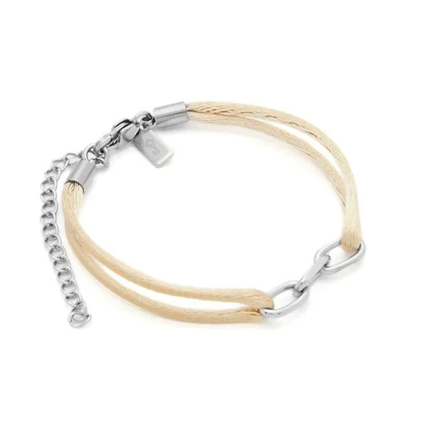 Pulseira Matiz Eco Bege e Aço Bege Ajustável