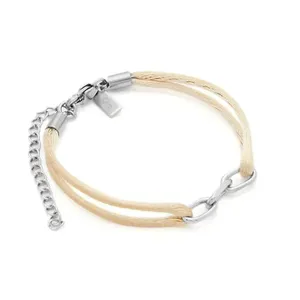 Pulseira Matiz Eco Bege e Aço Bege Ajustável