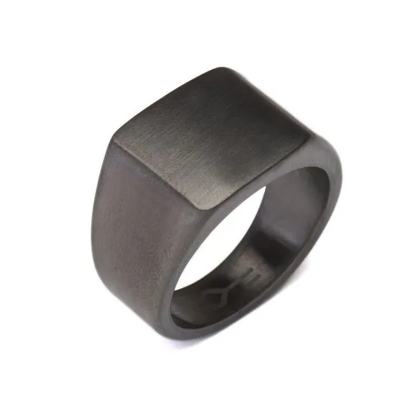 Anel Dun de Aço Preto Personalizável Preta 15