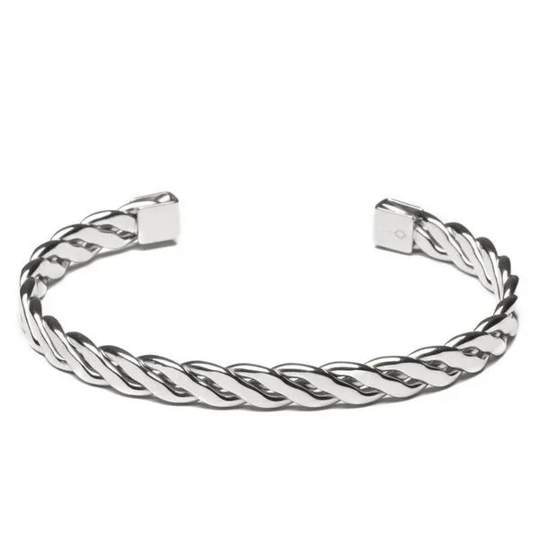 Bracelete Cuff Roosevelt de Aço Prata Único
