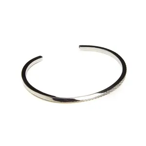 Bracelete Cuff Noire de Aço Prata Único