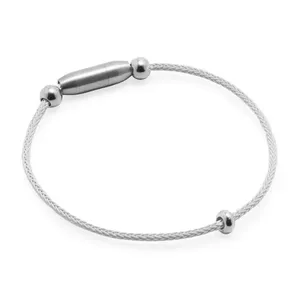 Pulseira Brilliant White de Cabo de Aço Slim Branco M