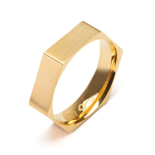 Anel Lowe de Aço Dourado Dourado 21