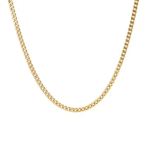Corrente Curb de Aço Dourada 4mm Dourado M