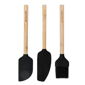 Jogo Utensílios Cozinha 3 Peças Bambu Ecológico KitchenAid