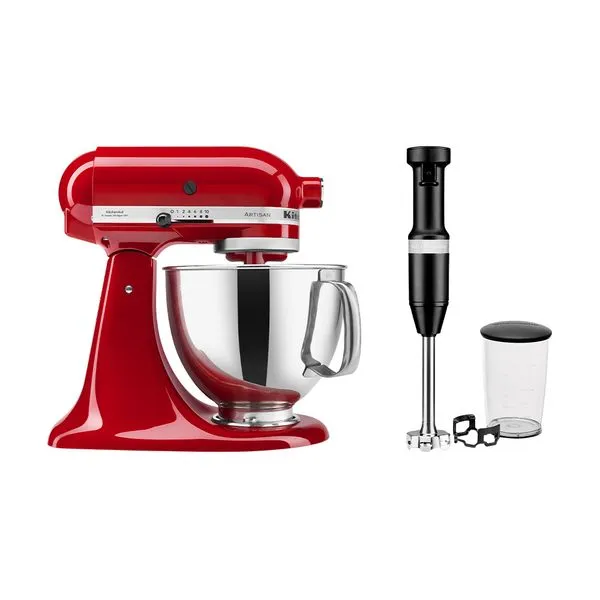 Combo Batedeira KitchenAid Artisan Empire Red (KEA33CV) + Mixer de Mão com Velocidade Variável KitchenAid Black Matte (KEB53AP) - KEA33V_KEB53P_CJ 110V