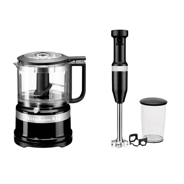 Combo Mini Processador Onyx Black + Mixer de Mão de Velocidade Variável Black Matte - KJA03_KEB53_CJ 110V