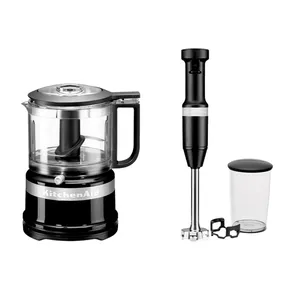 Combo Mini Processador Onyx Black + Mixer de Mão de Velocidade Variável Black Matte - KJA03_KEB53_CJ 110V