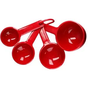 Conjunto 4 Xícaras Medidoras Cozinha Confeitaria KitchenAid Vermelho