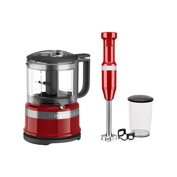 Combo Mixer de Mão com Velocidade Variável KitchenAid Empire Red (KEB53AV) + Mini Processador de Alimentos KitchenAid (KJA03BV) - KEB53_KJA03_CJ 110v