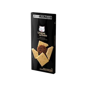 Tablete Língua de Gato Branco com Cookies 90G