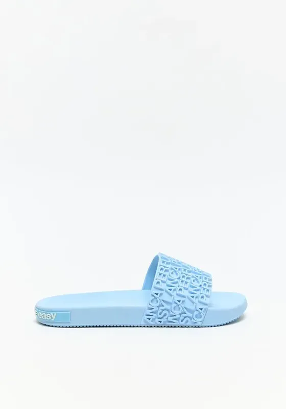 Slide Tira Com Logo Em Relevo Azul 35