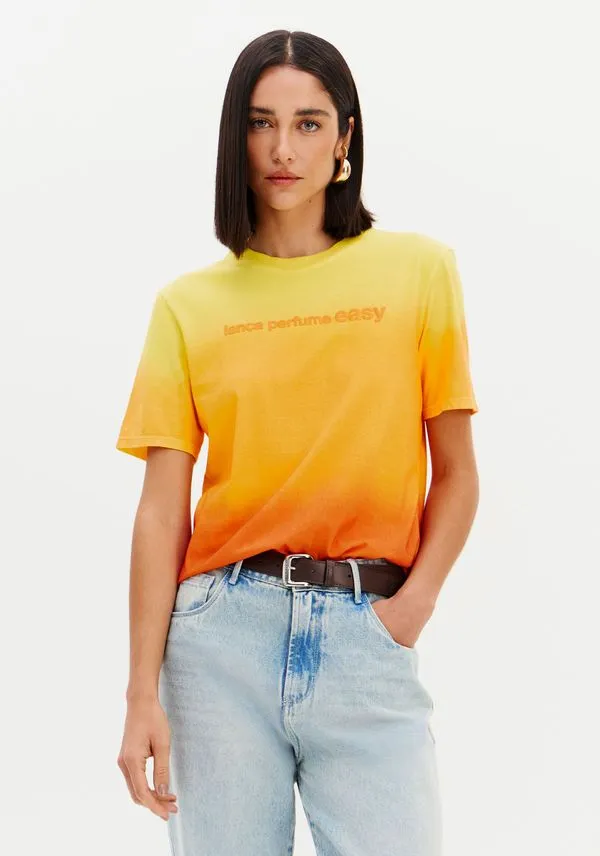 T-shirt De Manga Curta Com Estampa Easy Laranja M