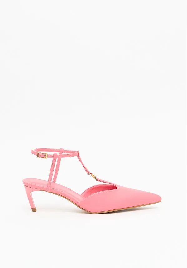 Scarpin Salto Detalhe Metal Rosa 39