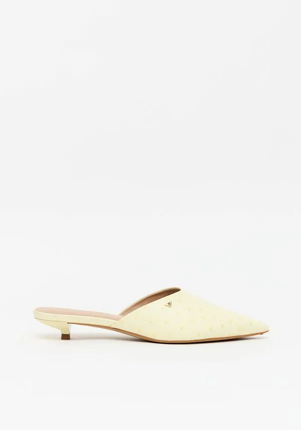 Scarpin Médio Mule Couro Amarelo 35